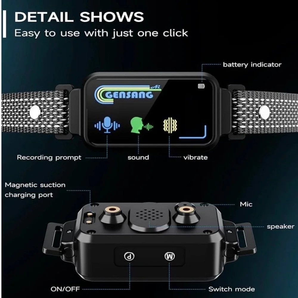 Gensang AI Electronic Dog Collar Anti Barking Training‎ Device GS AC02